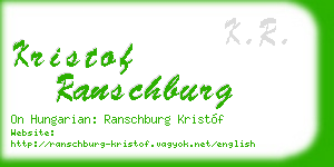 kristof ranschburg business card